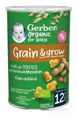 Gerber Organic CHRUMKY Kukurično-ovsené 1x35 g, arašidové (od ukonč. 12. mesiaca)