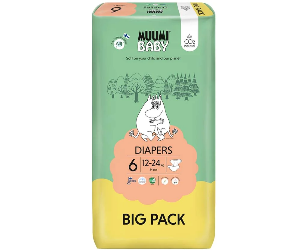 Muumi Baby 6 Junior 12-24 kg, eko plienky 54 ks 1×54ks, EKO plienky