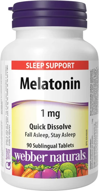 WEBBER NATURALS Melatonin 1 mg pod jazyk 90 rozpustných tabliet pod jazyk