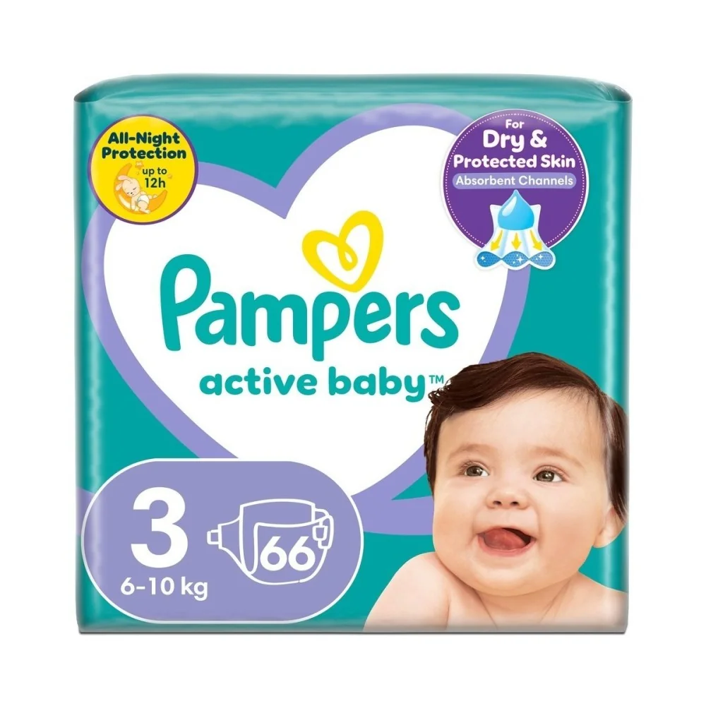 PAMPERS active baby Maxi Pack 3 Midi 1×6 ks, veľkosť 3, detské plienky