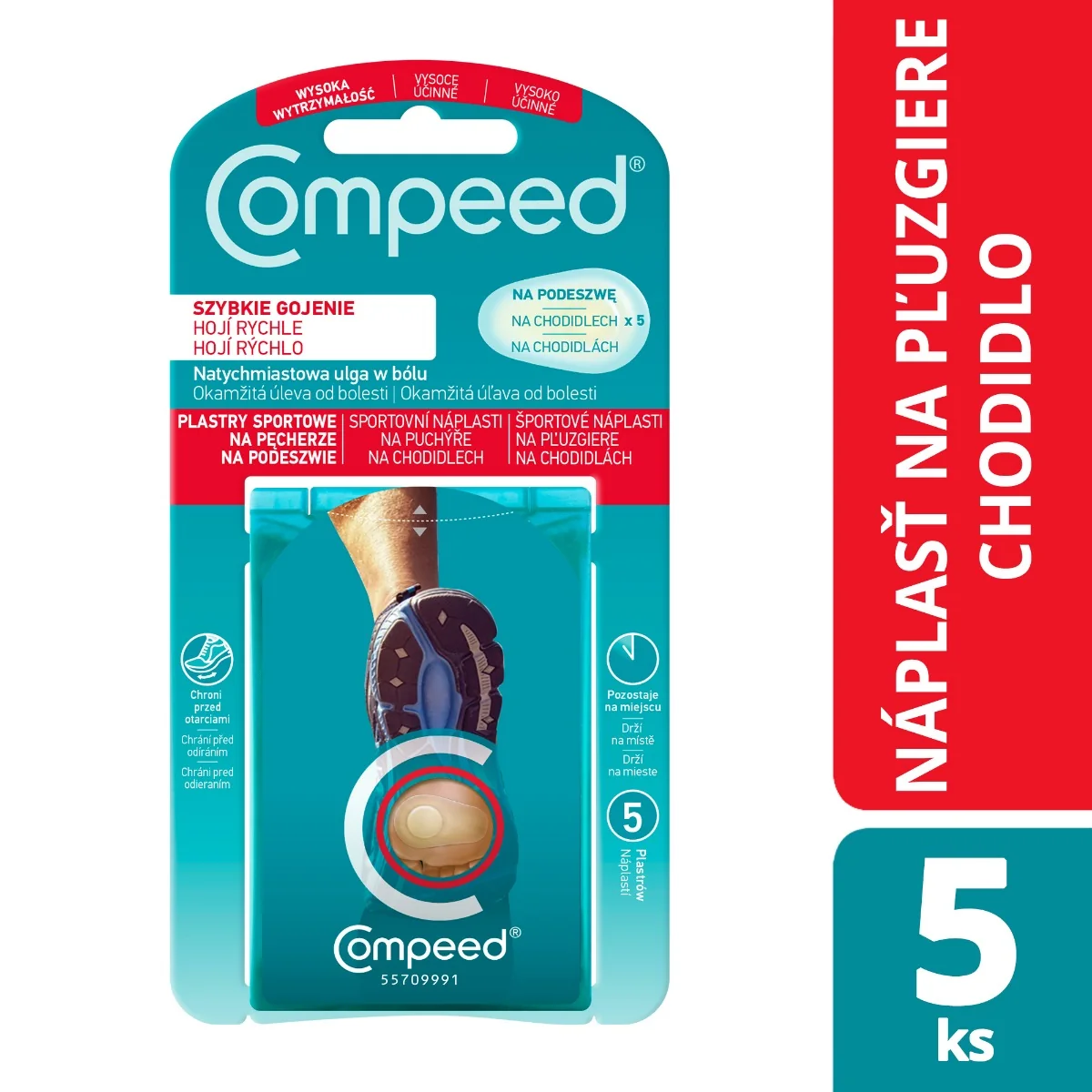 Compeed NÁPLASŤ ŠPORT na pľuzgiere na chodidlách