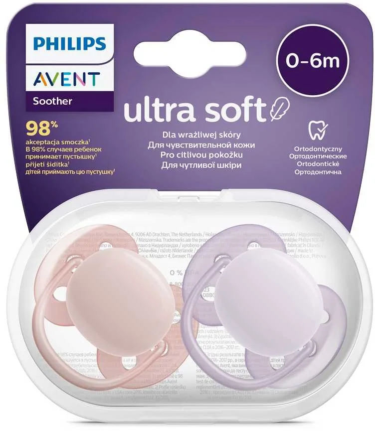 Philips AVENT Cumlík Ultrasoft Premium neutral 0-6m dievča 2 ks 1×2 ks, cumlík