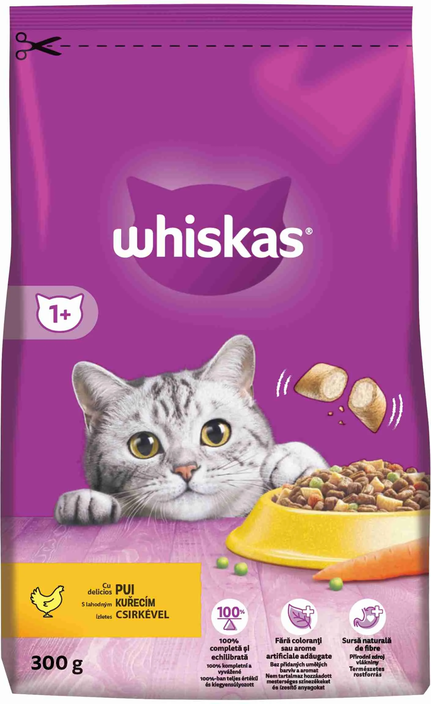 WHISKAS Granule s Kuracím 300g 1×300g, granule pre mačky