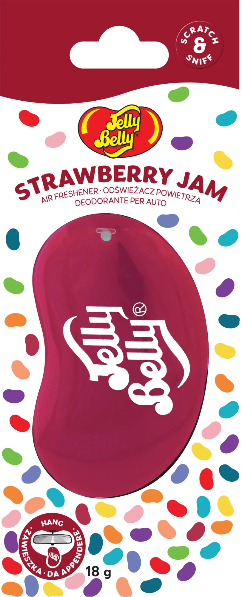 E303723600 Jelly Belly 3D Strawberry Jam závesný osviežovač vzduchu, jahodový džem 