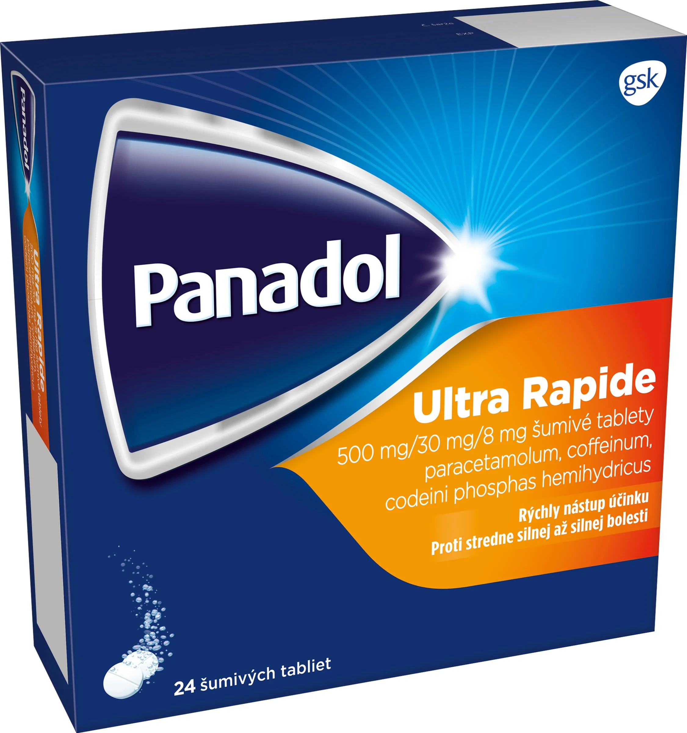 Panadol ULTRA RAPIDE 1x24 tbl, stredne silná až silná bolesť