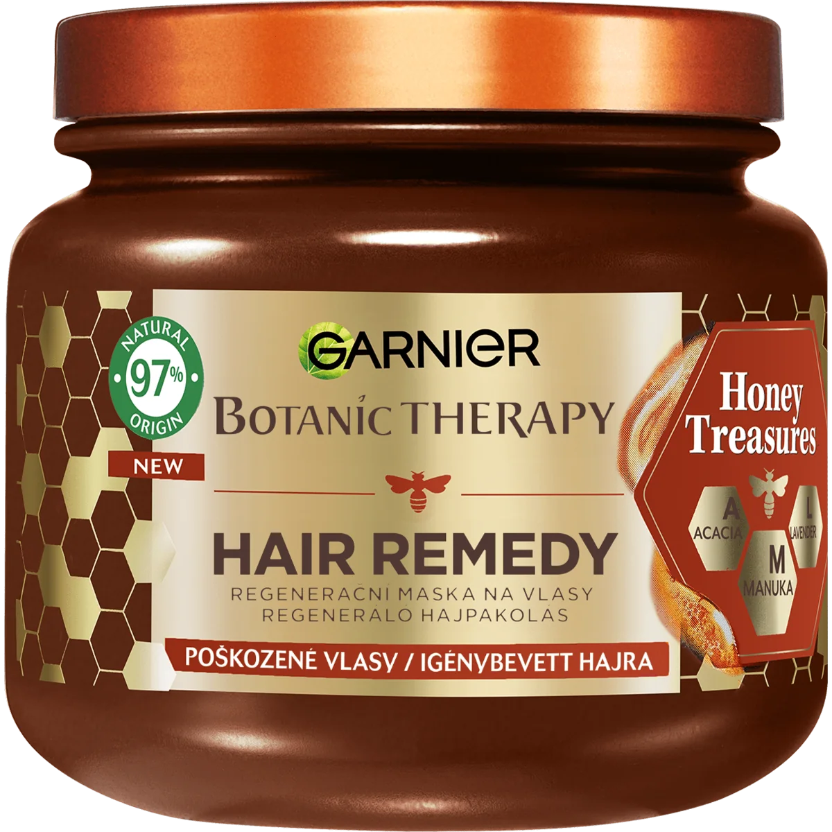 Garnier Botanic Therapy Hair Remedy Honey Treasure 1×340 ml, regeneračná maska na poškodené vlasy, 340 ml