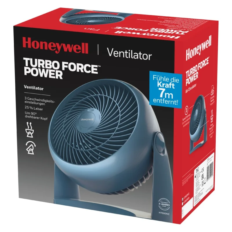 Honeywell HT 900E TURBO FUN Stolový ventilátor s osciláciou, modrý 