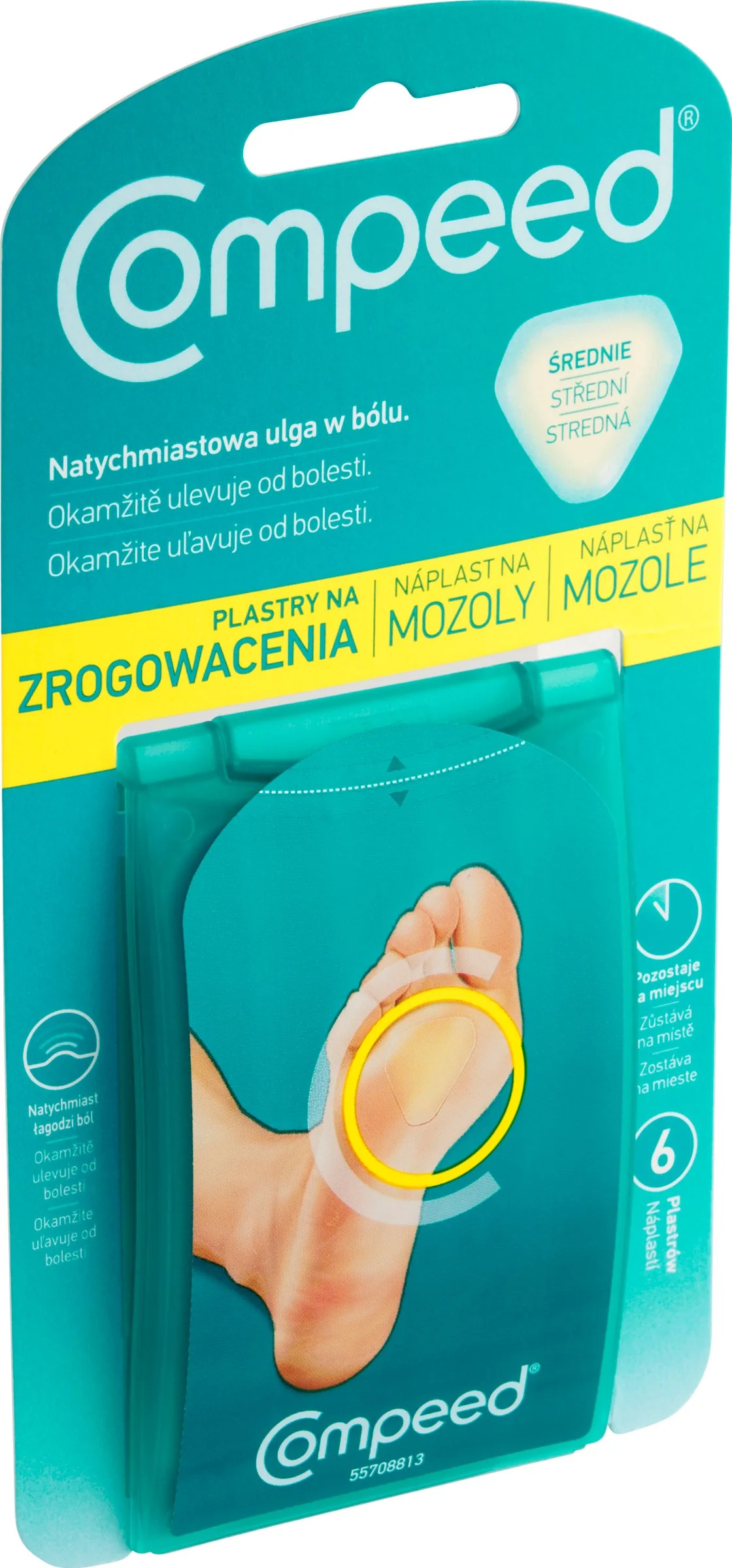 Compeed NÁPLASŤ na mozole 1×6 ks, náplasť, na mozole