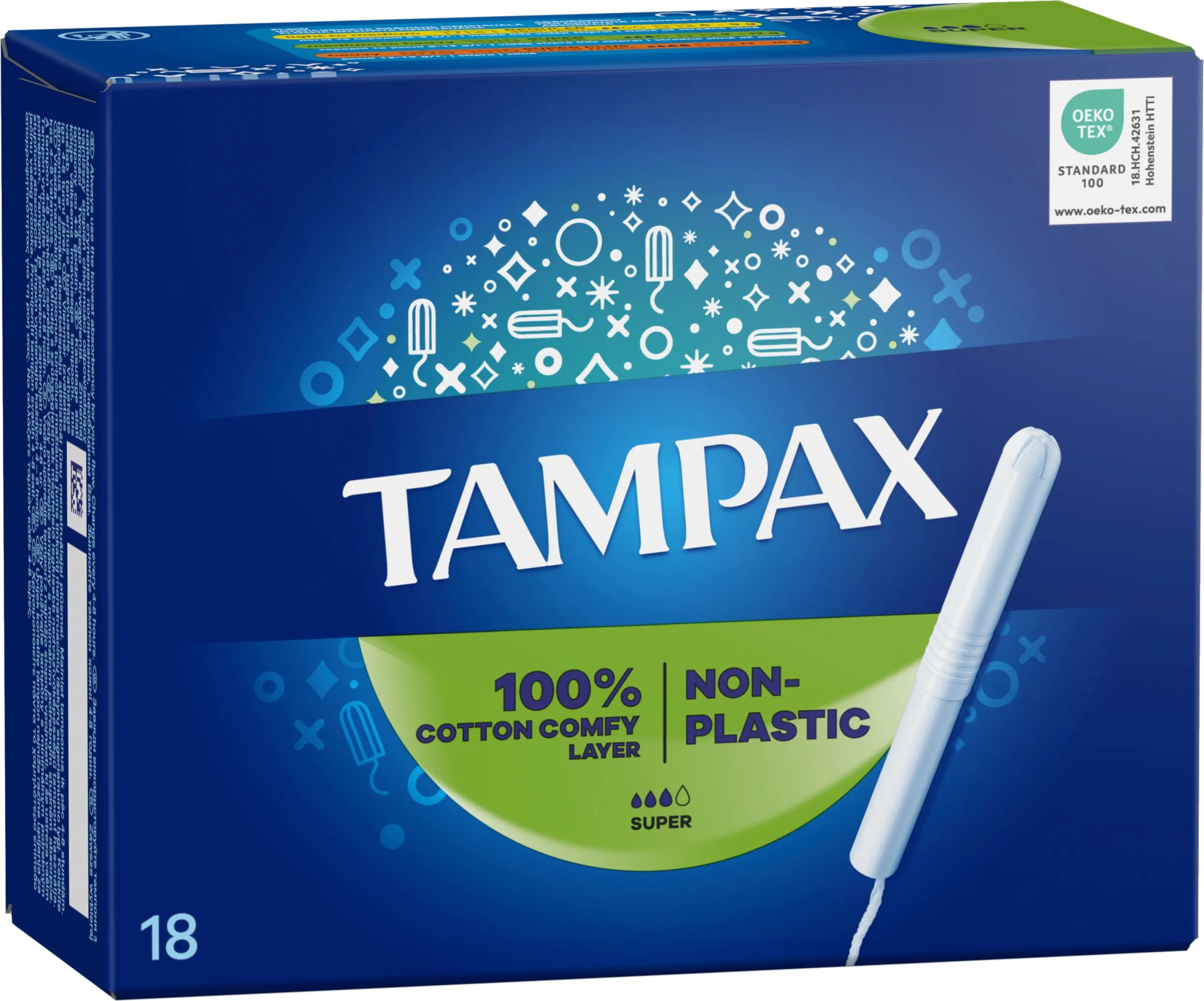 Tampax NON-PLASTIC Super 18ks 1×18 ks, tampóny