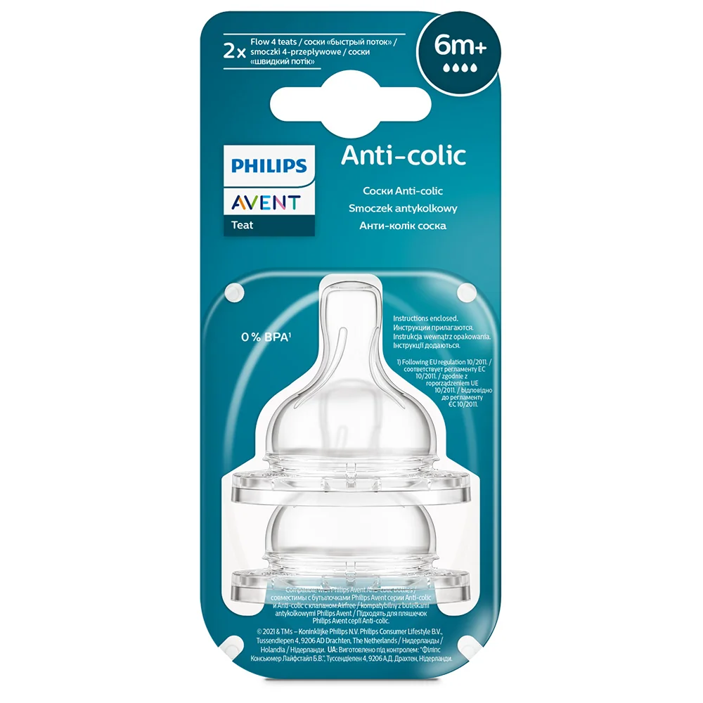 Philips AVENT Cumlík Anti-colic rýchly prietok 6m+ 2 ks 1×2 ks, cumlík