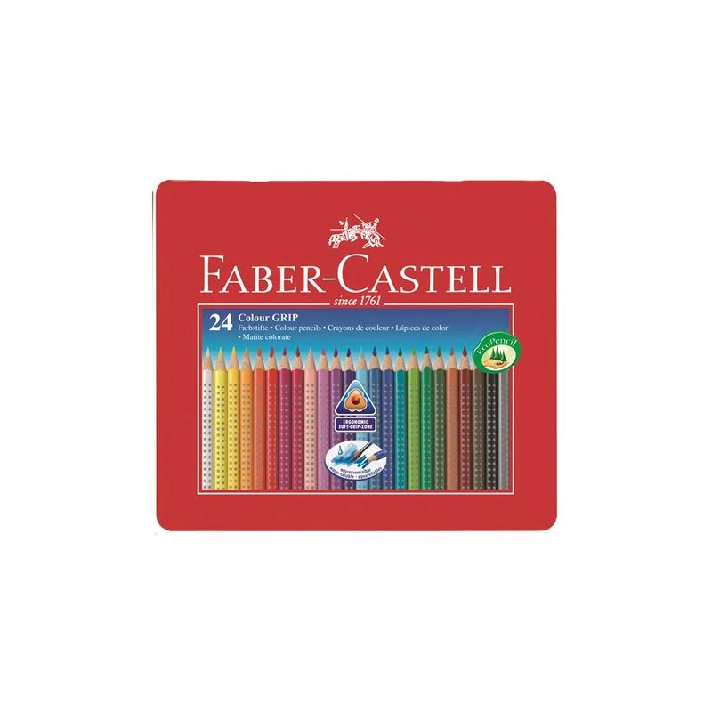 FABER CASTELL - Pastelky Grip 1001 24 far. v plechu