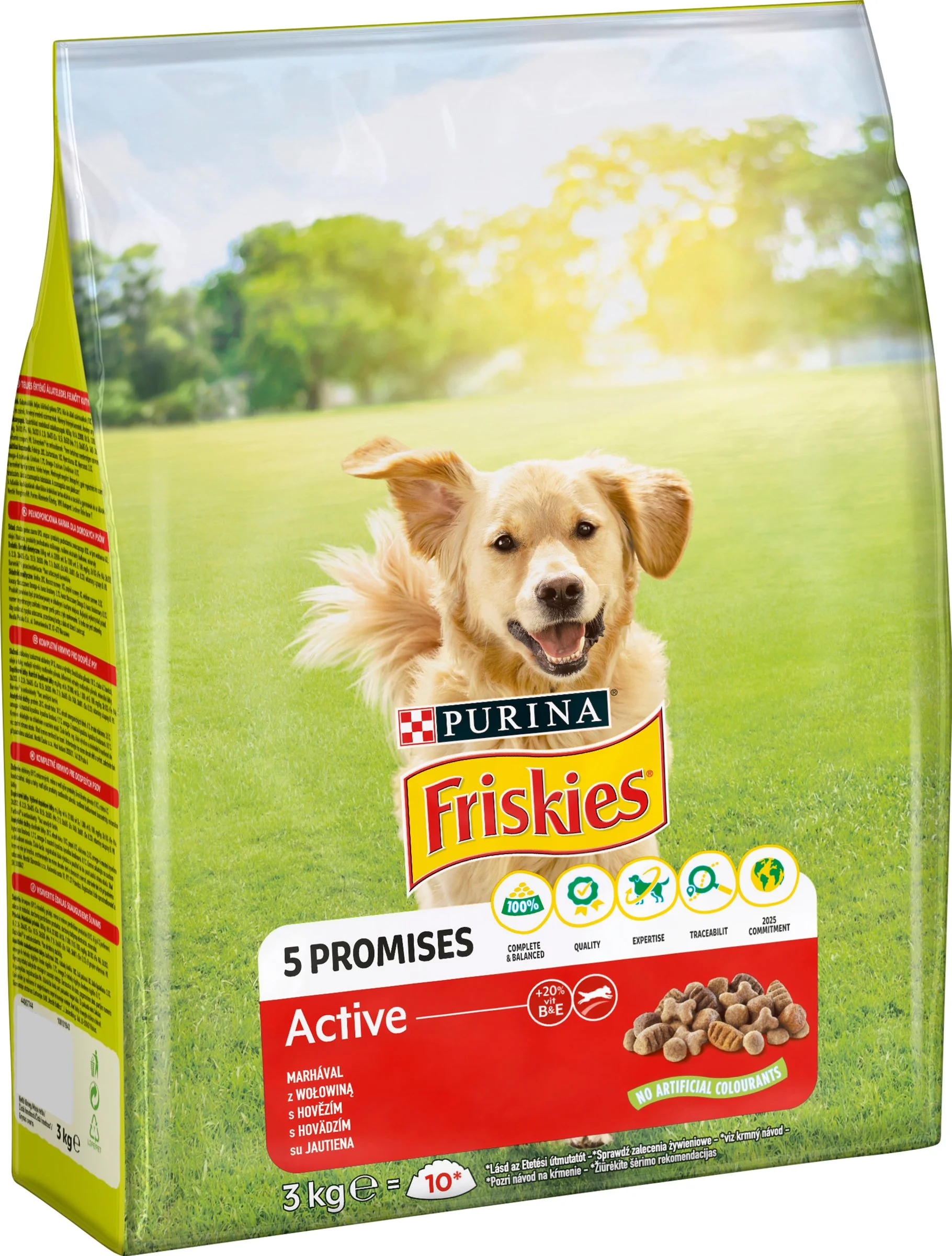 FRISKIES GP 1x3kg Active s hovädzim 1×3 kg, kompletné krmivo pre dospelých psov