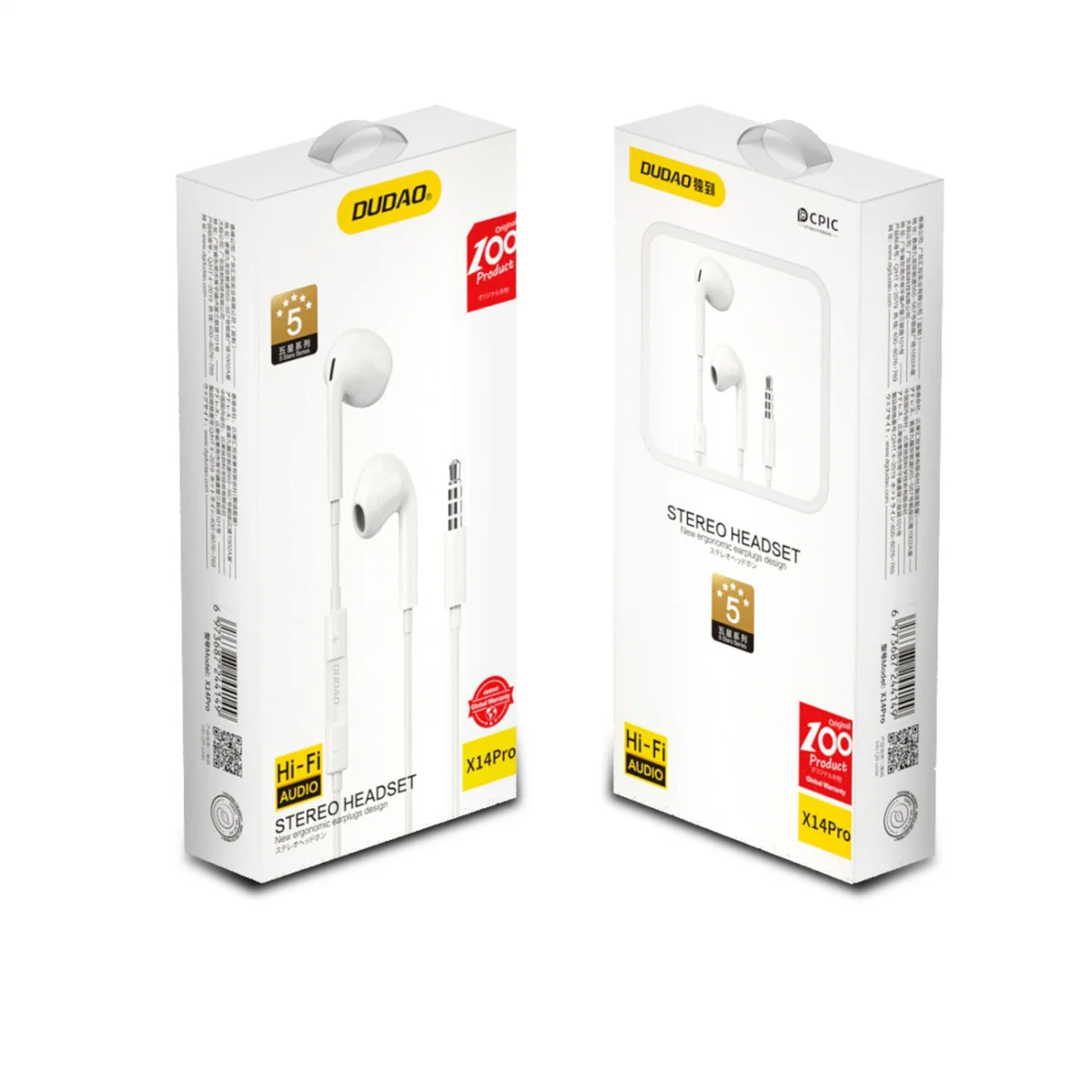 Dudao X14Pro slúchadlá do uší 3.5mm mini jack, biele 