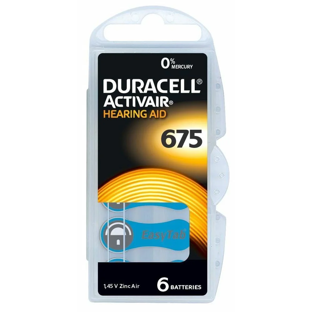 Duracell Activair DA 675 batérie do naslúchadla 6ks 4043752174649