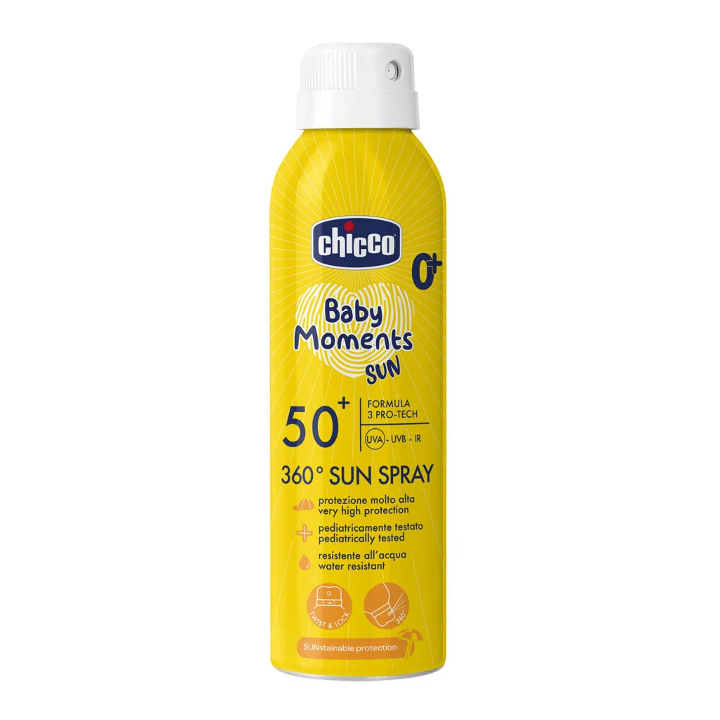 CHICCO Sprej detský na opaľovanie 360° SPF50+ 150ml 1×150 ml, detský sprej na opaľovanie