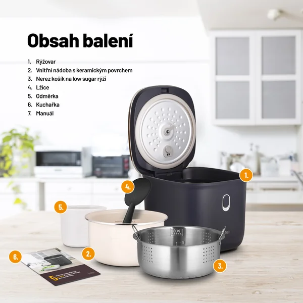 Lauben Low Sugar Rice Cooker 3000AT 1×1 ks, ryžovar