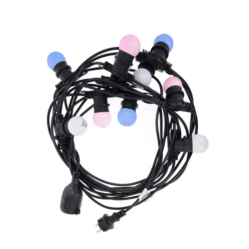 Reťaz svietiaca WHITE/PINK/BLUE 10ks 12m 230V IP65 2W LIGHT GARLAND SET ML15781