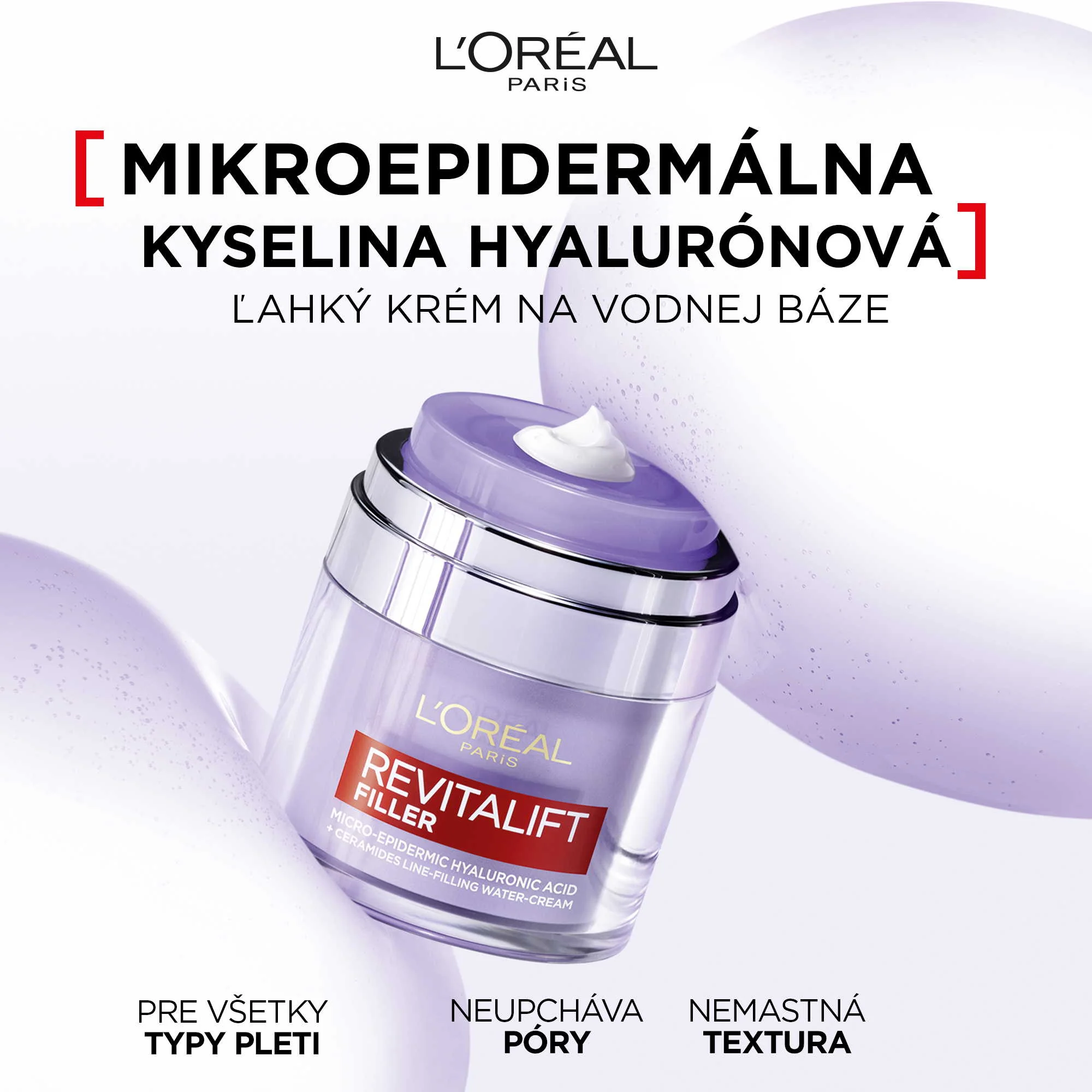 L'Oréal Paris Revitalift Filler Pressed Cream ľahký krém s kyselinou hyalurónovou, 50 ml 1× 50 ml, krém s kyselinou hyalurónovou