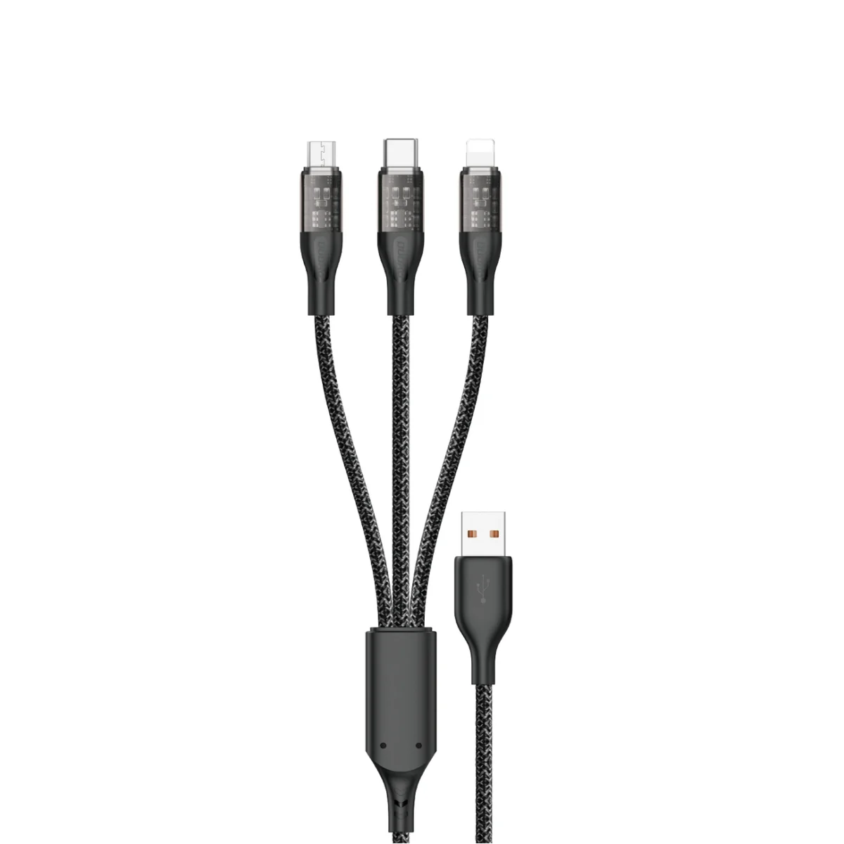 Dudao L22X 3in1 kábel USB - USB-C / microUSB / Lightning 120W, šedý 