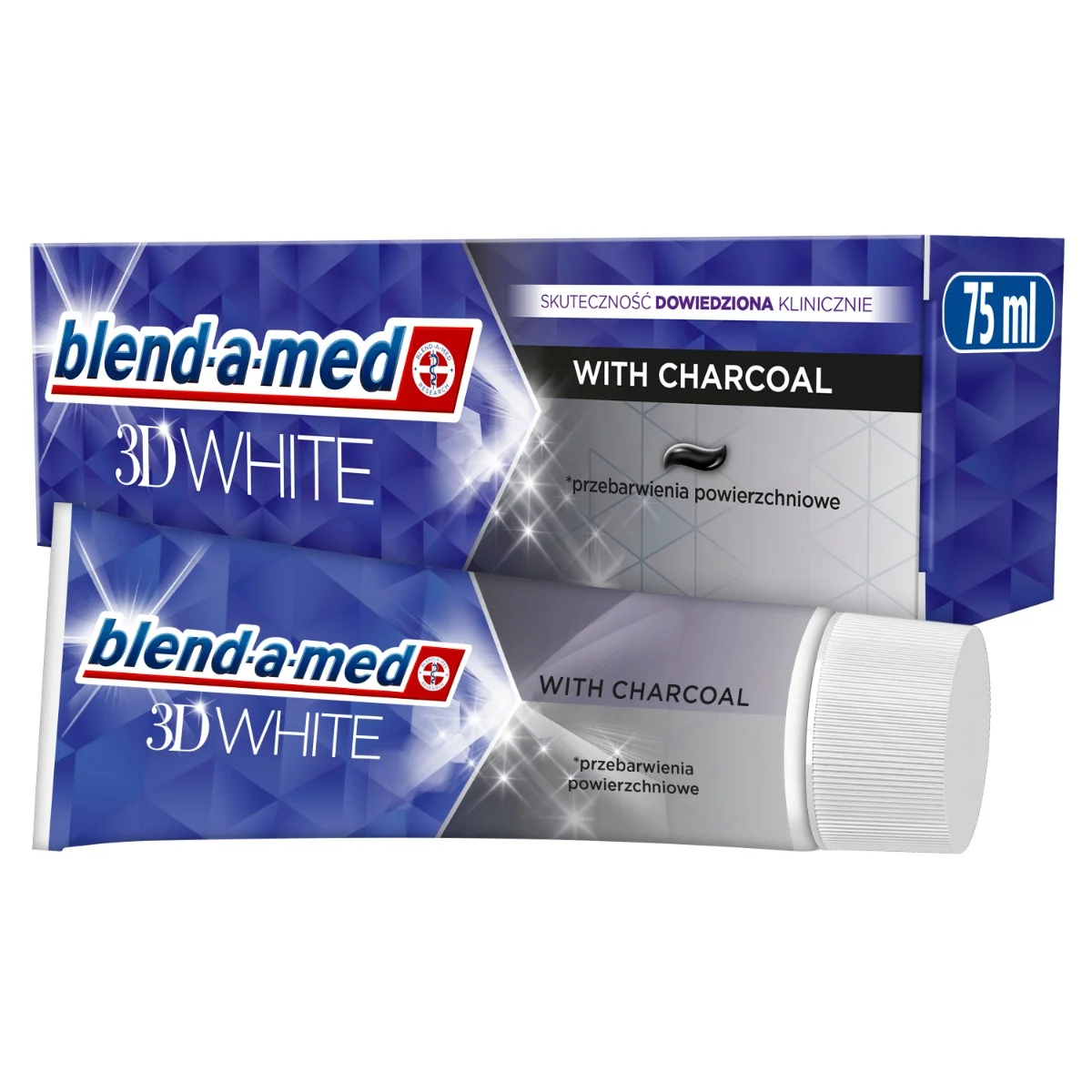 Blend-a-med 3D White Charcoal zubná pasta 75 ml 1×75 ml, zubná pasta