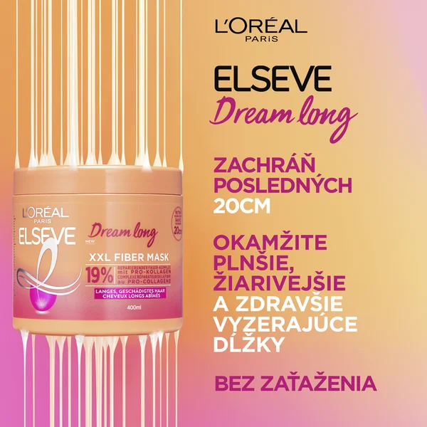 L'Oréal Paris Elseve Dream Long XXL Fiber maska na vlasy 1×400 ml, maska na vlasy