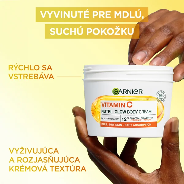 Garnier Body Food Glow krém na rozjasnenie pokožky s mangom + vitamínom C 1×380 ml, krém na pokožku