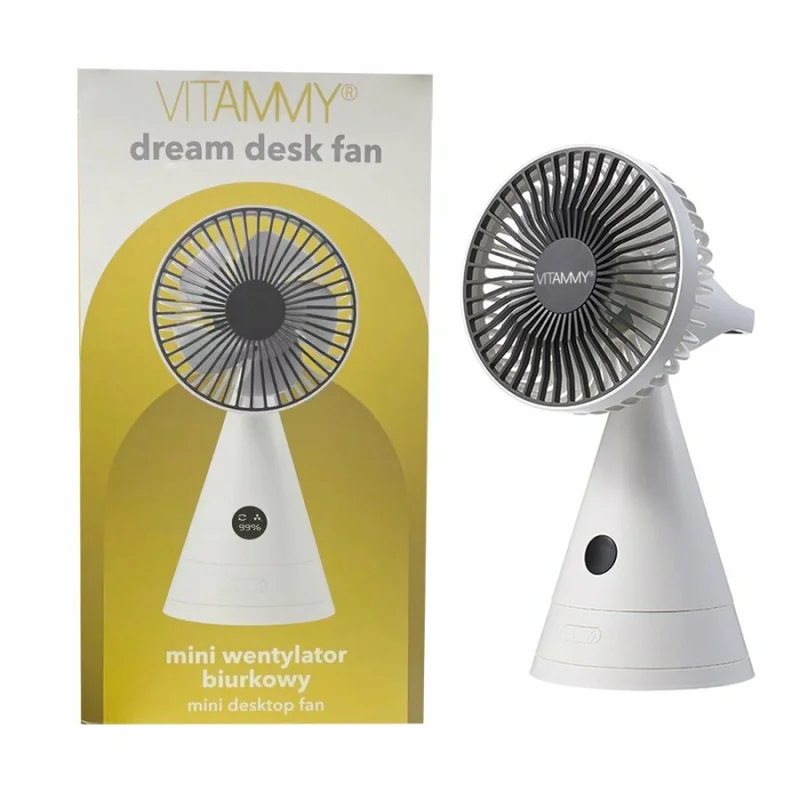 VITAMMY Dream desk fan,  USB mini stolný ventilátor, šedý 