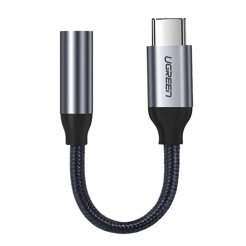 Ugreen AV142 adaptér 3,5mm jack / USB-C 10cm, sivý