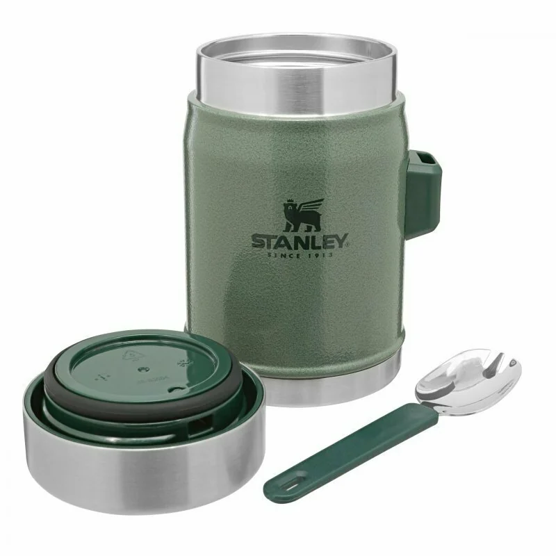 STANLEY CLASSIC series Food Jar With Spork - Hammertone Green 0,4L (4pcs/box) 