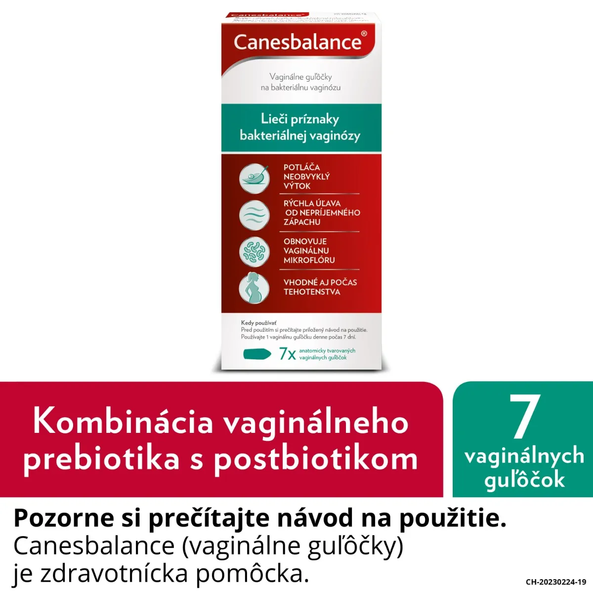 Canesbalance (vaginálne guľôčky) 1×7 ks, vaginálne guľôčky určené na liečbu príznakov bakteriálnej vaginózy