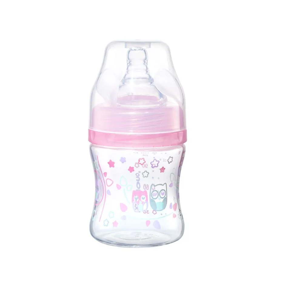 BABYONO Fľaša antikoliková Klasik ružová 120 ml 0m+ 1×1 ks