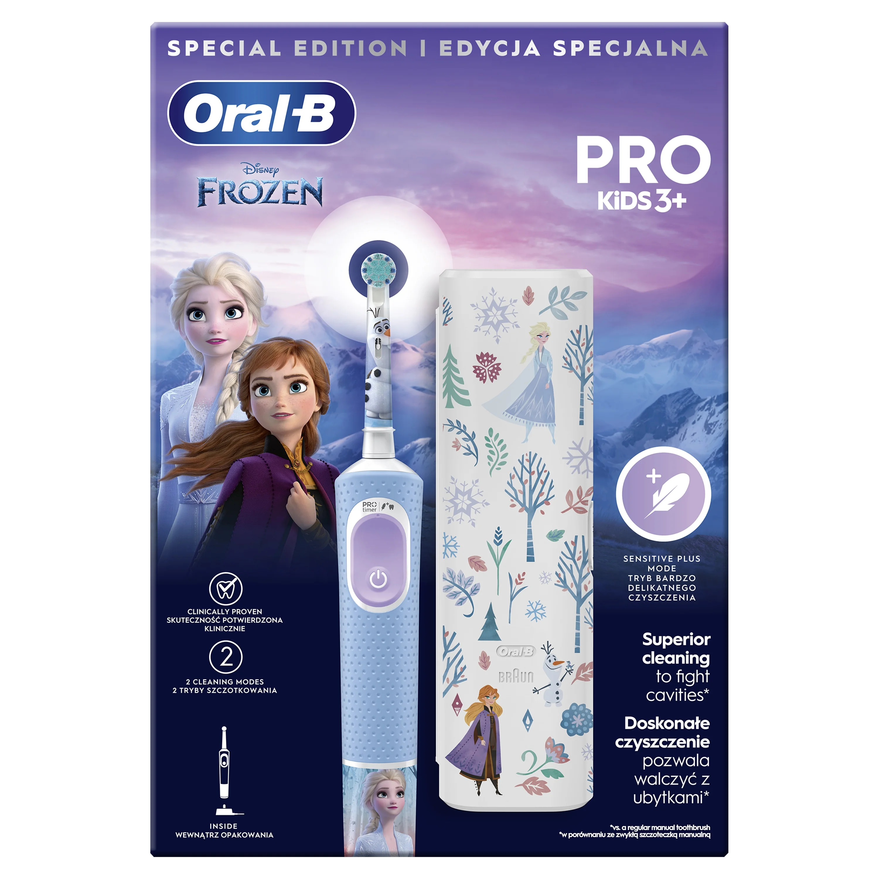 Oral-B EK Pro Kids 3+ Frozen + Cestovné púzdro 1×1 set, elektrická zubná kefka