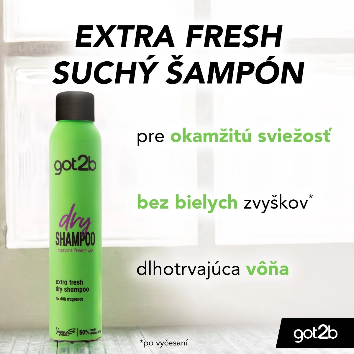 got2b suchý šampón Extra Fresh 1×100 ml, suchý šampón