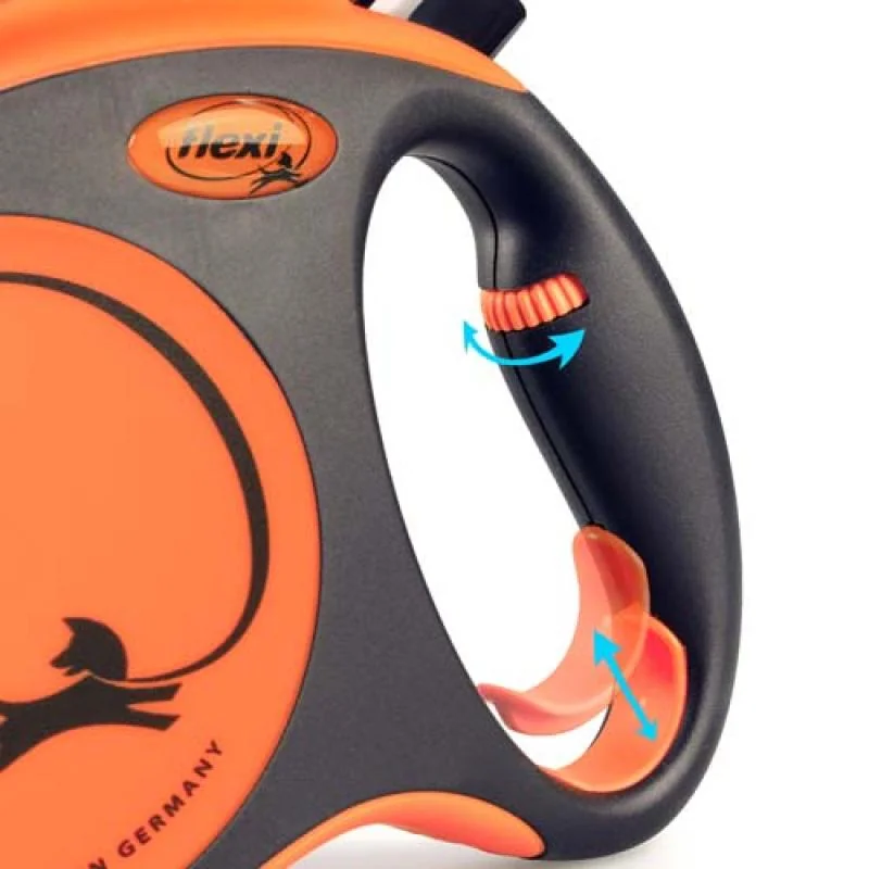 flexi Xtreme L popruh 5m, oranžová do 65kg s pružným Soft-Stop pásikom 