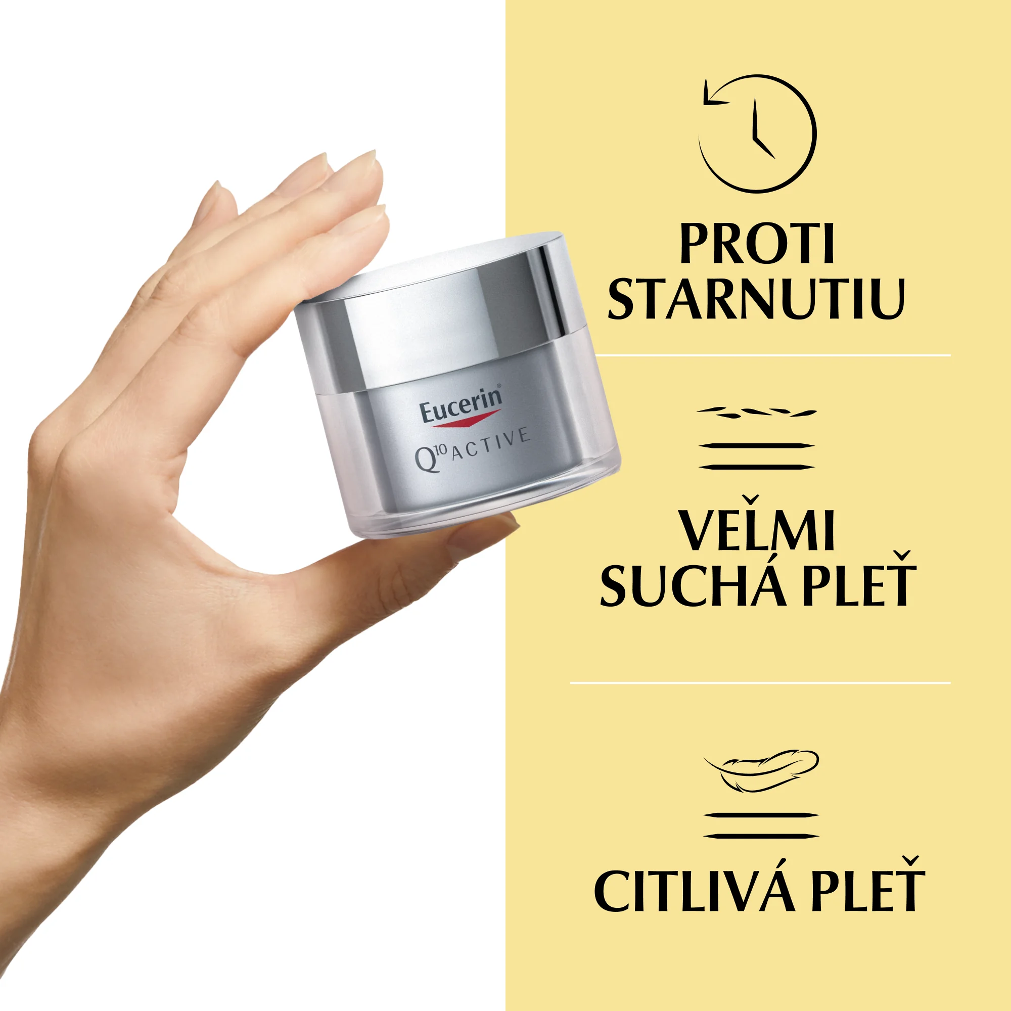 Eucerin Q10 ACTIVE nočný krém proti vráskam 1×50 ml, pre citlivú pokožku