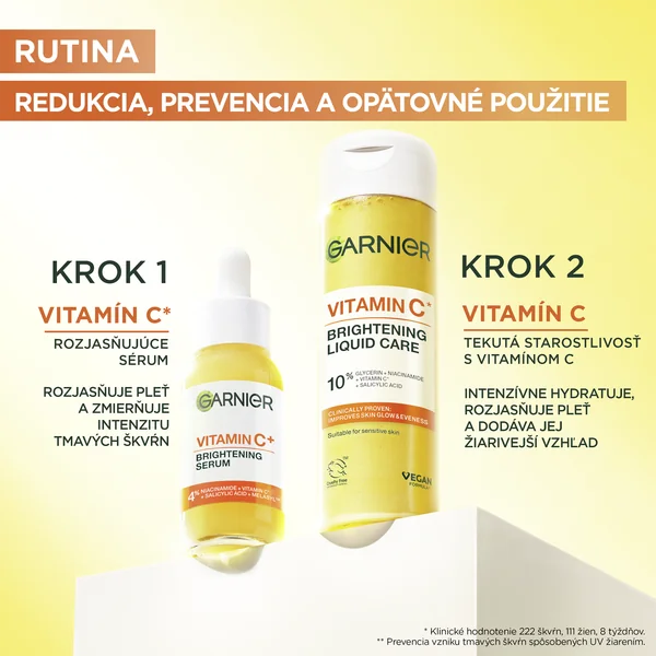 Garnier Vitamin C rozjasňujúca esencia 1×120 ml, esencia na tvár