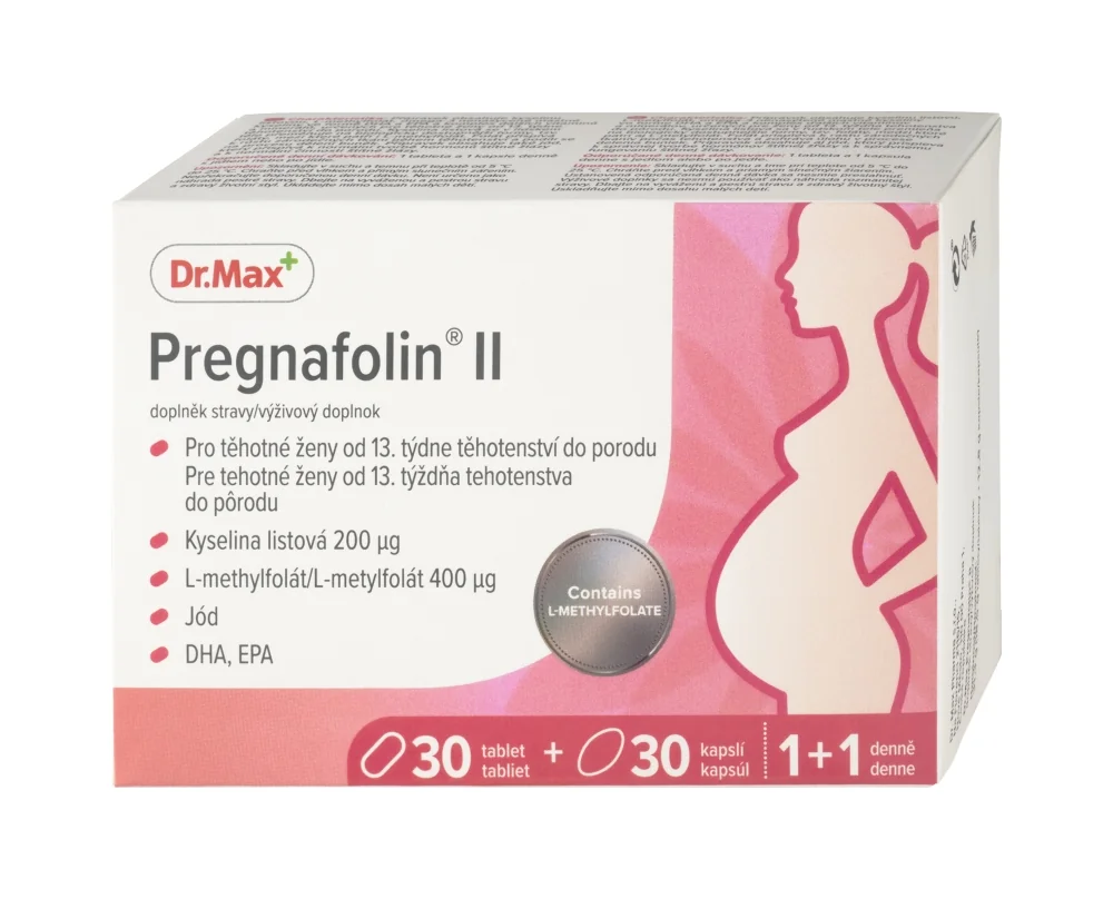 Dr. Max Pregnafolin II 1×30 tbl + 30 cps, výživový doplnok pre tehotné ženy