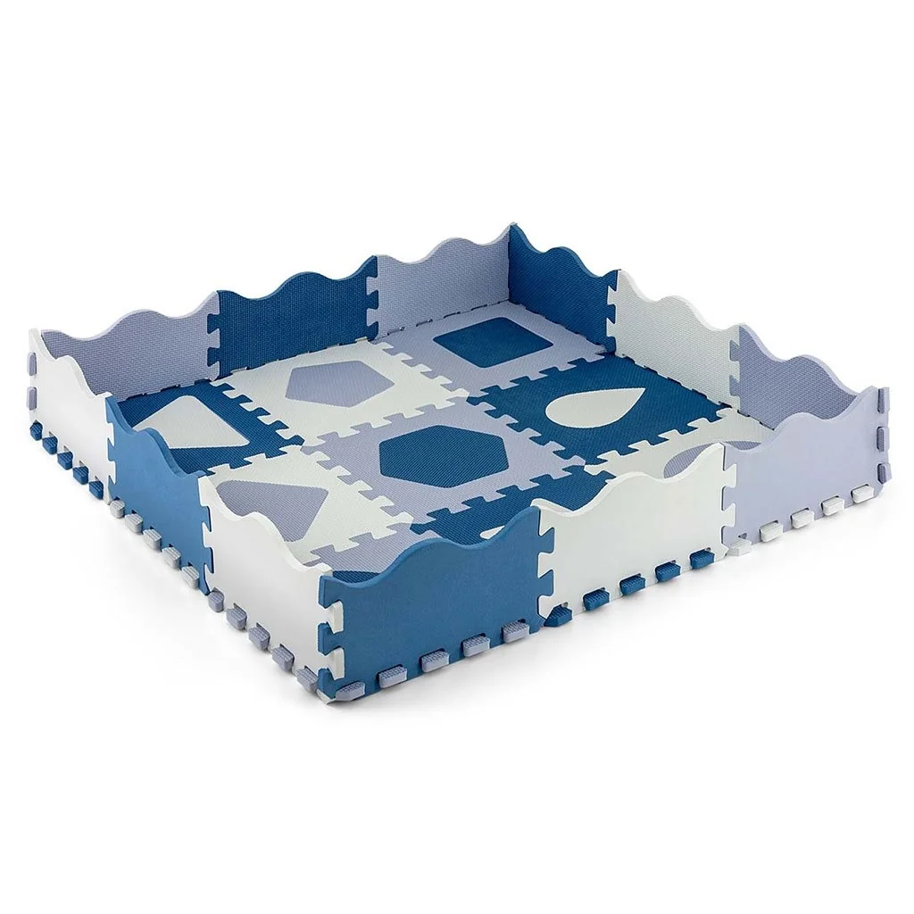 Penové puzzle podložka ohrádka Milly Mally Jolly 3x3 Shapes Blue , 