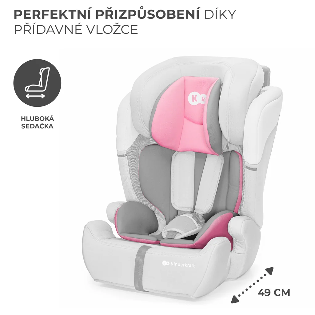 KINDERKRAFT Autosedačka Comfort up i-size pink (76-150 cm) 1×1 ks, autosedačka