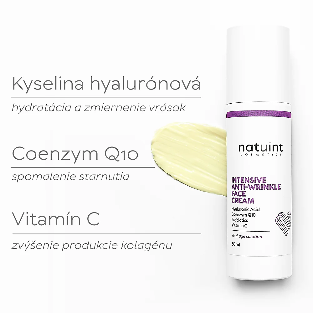 Natuint cosmetics - Krém proti vráskam s kyselinou hyalurónovou Intensive Anti-Wrinkle Face Cream