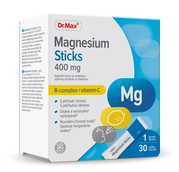 Dr. Max Magnesium Sticks 400 mg 1×30 ks, vrecká