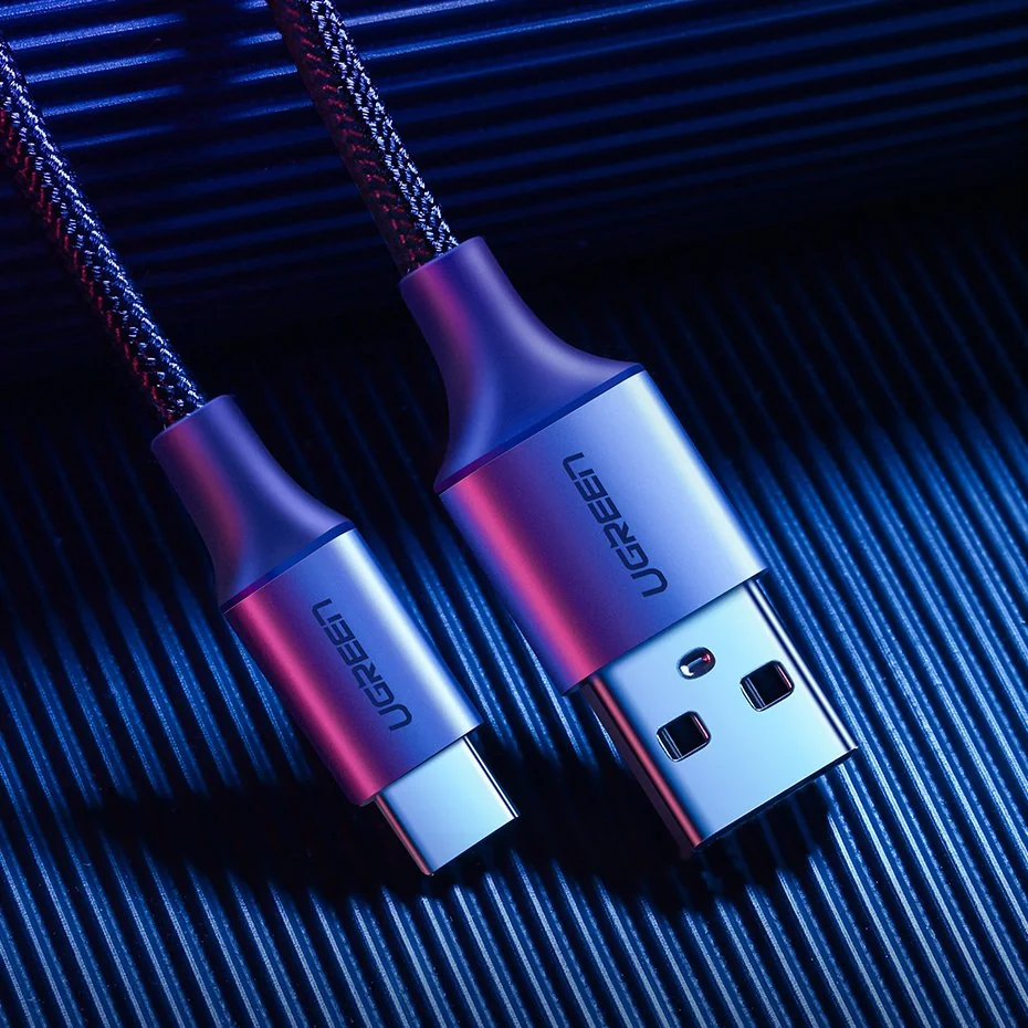 Ugreen US288 kábel USB / USB-C QC 3.0 3A 2m, sivý 