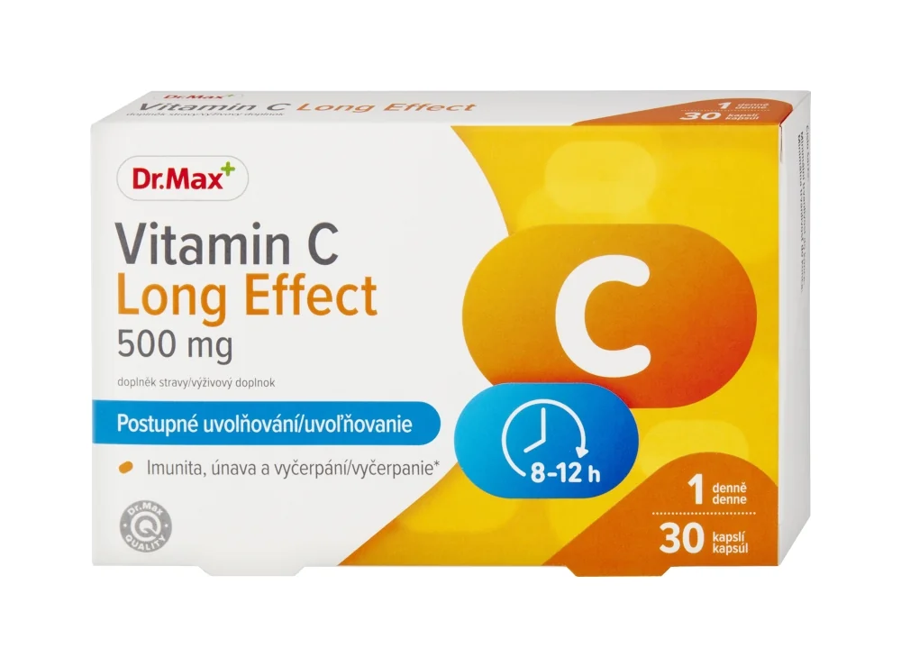 Dr. Max Vitamin C Long Effect 500 mg 1×30 cps, výživový doplnok