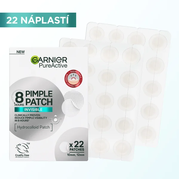 Garnier Hydrokoloidné neviditeľné náplasti na nedokonalosti s BHA 1×22 ks, náplaste na nedokonalosti