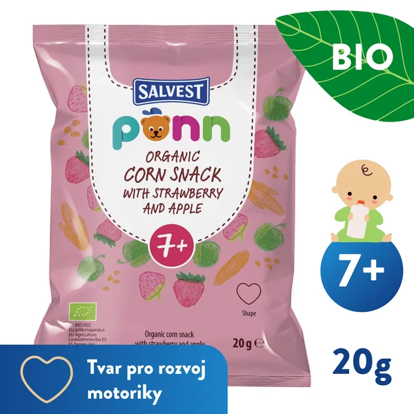 SALVEST Põnn BIO Jahodové chrumky 1×20 g, chrumky