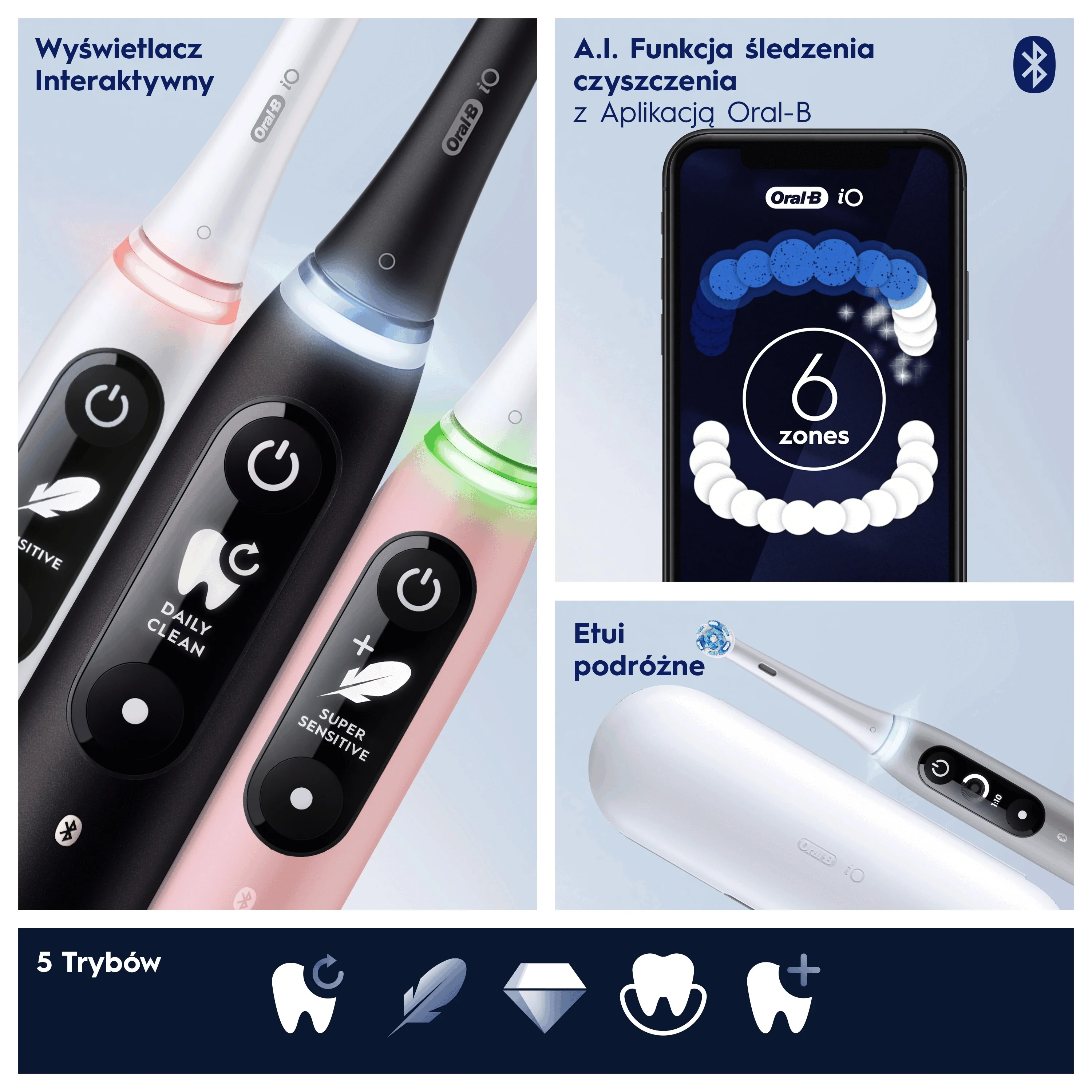 Oral B iO Series 6 Black Elektrická zubná kefka 1×1 ks, elektrická zubná kefka