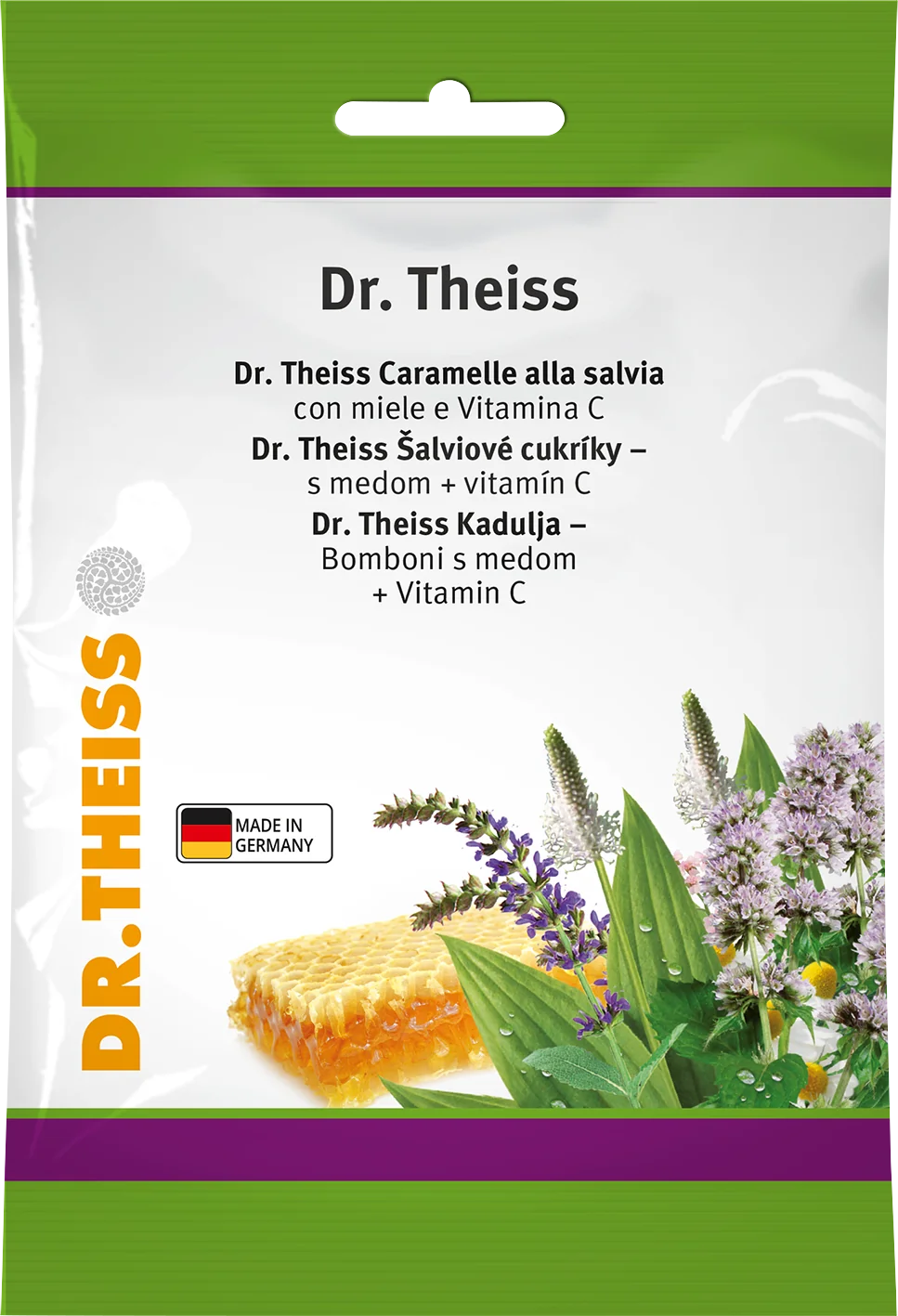 Dr. Theiss Šalviové cukríky s medom + vitamín C