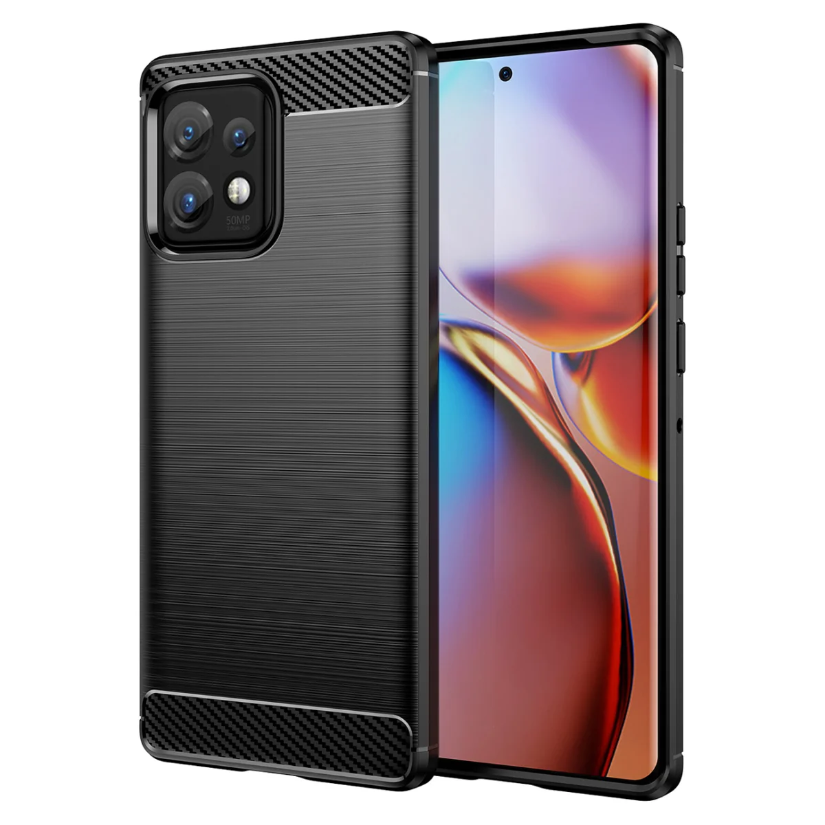 MG Carbon kryt na Motorola Moto X40 / X40 Pro čierny