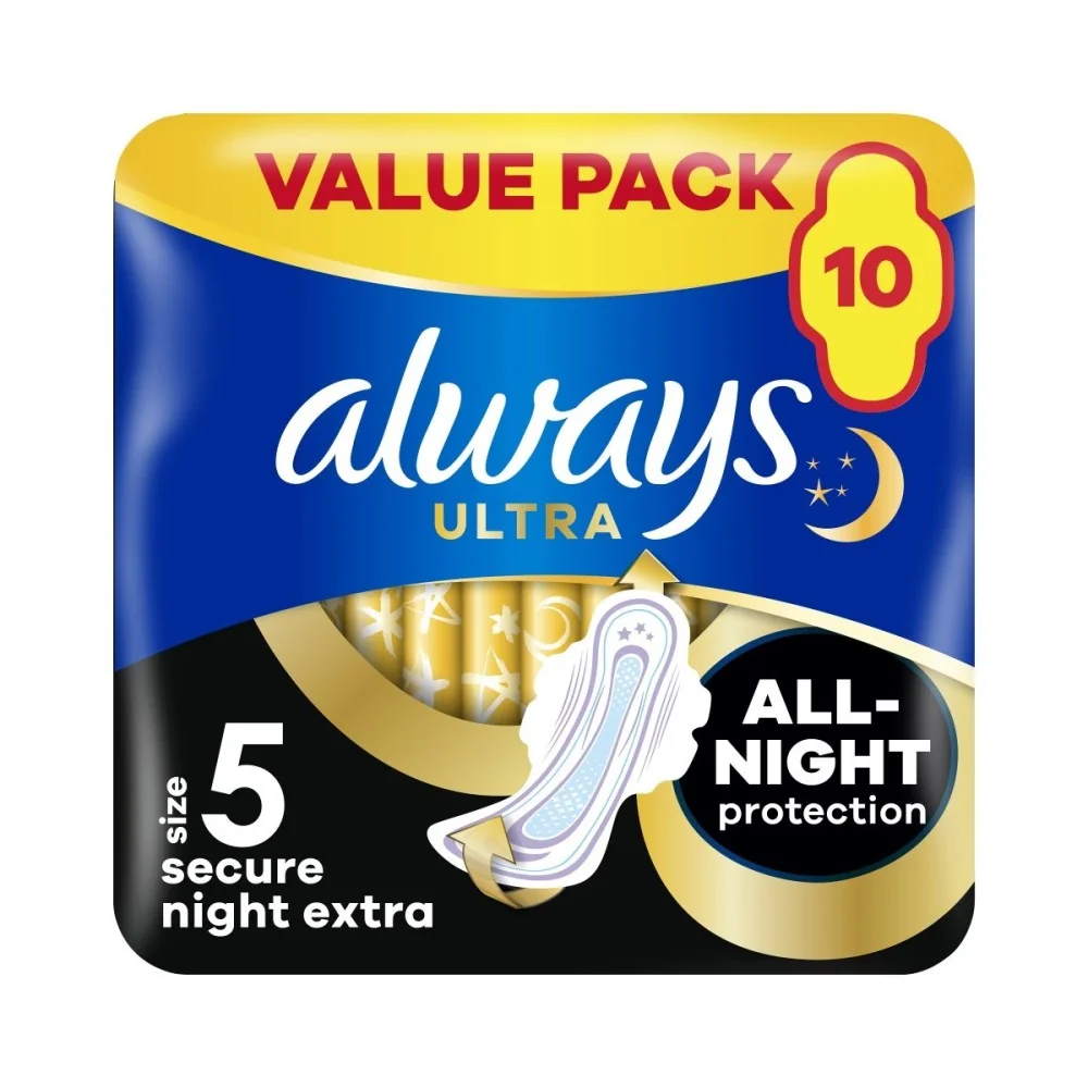 Always Ultra Duo Secure night 10ks 1×10 ks, hygienické vložky