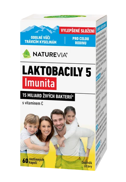 NATUREVIA LAKTOBACILY "5" Imunita s vitamínom C (60 cps)